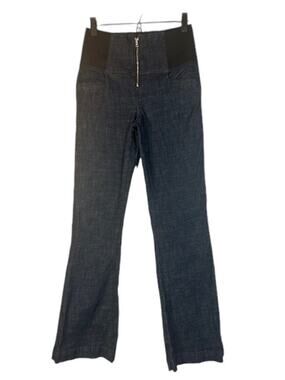 2.1 Denim Blue Flared Bell Bottom Stretch Sides Denim Jeans Women Sz 27